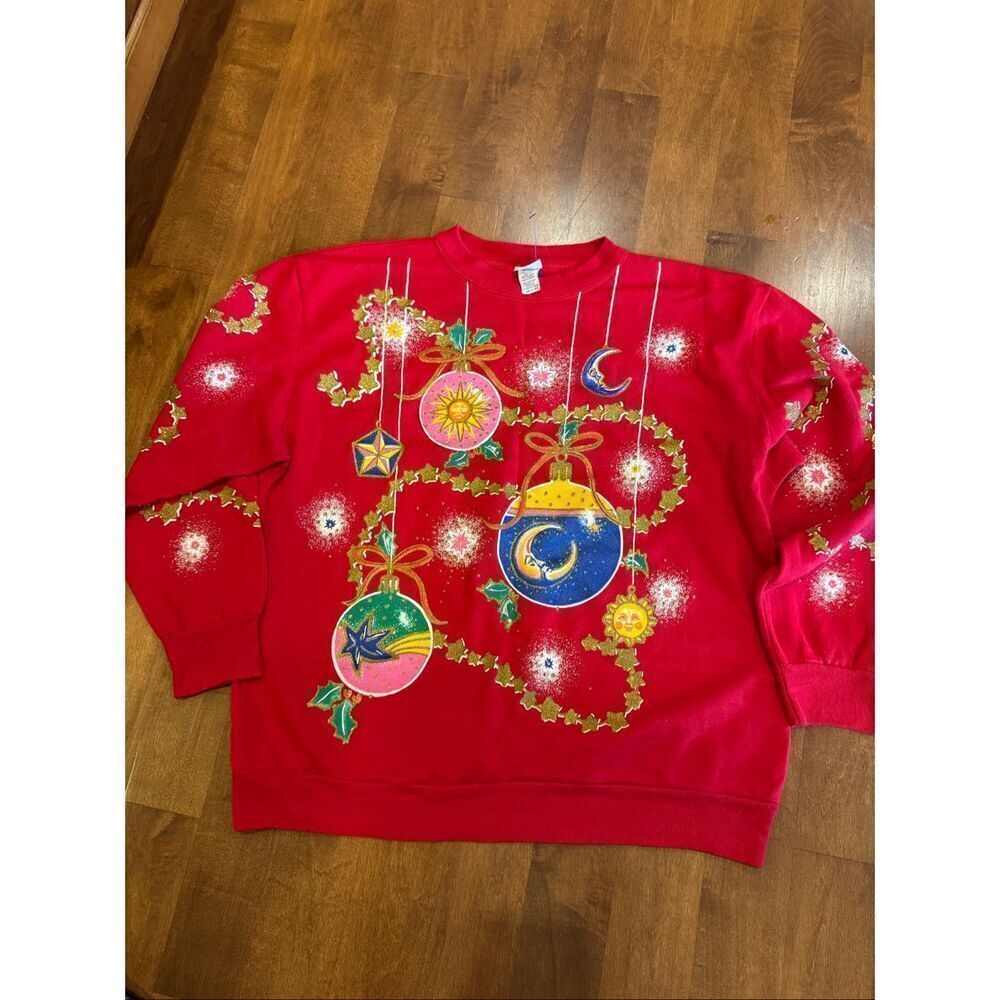 Vintage Y2K, ugly granny, Christmas sweatshirt, size medium, made in the USA